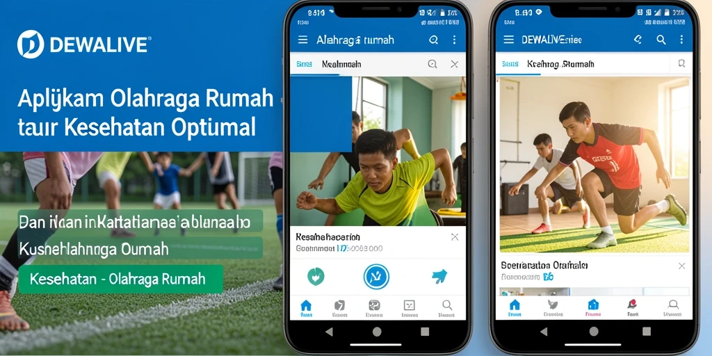 Screenshot dari antarmuka DEWALIVE yang menampilkan berbagai fungsi Olahraga Rumah.
