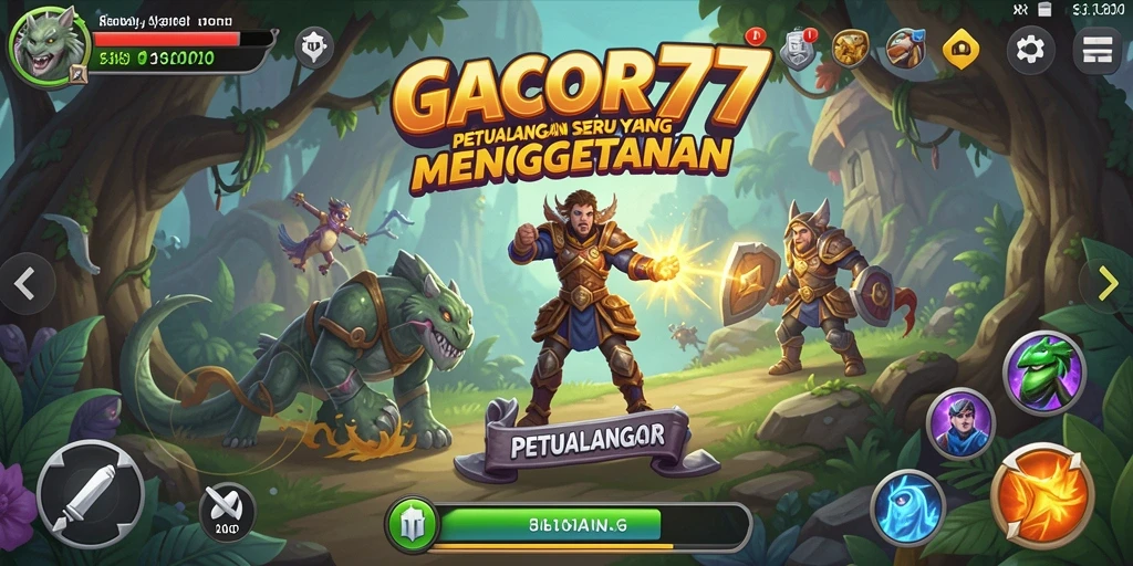 Antarmuka permainan GACOR77 yang penuh warna dan menarik.