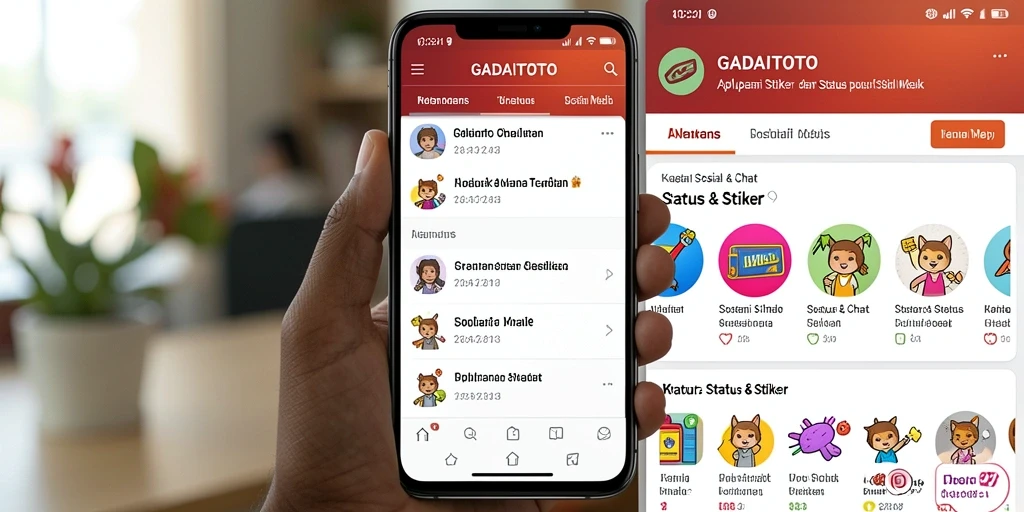 Antarmuka GADAITOTO dengan pilihan stiker yang variatif.