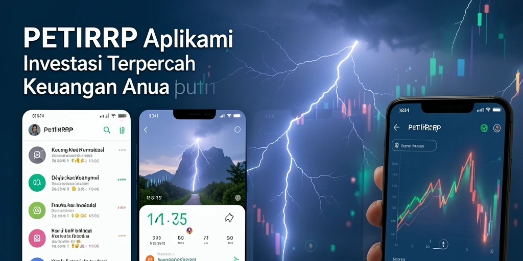 Screenshot utama aplikasi PETIRRP menampilkan antarmuka investasi yang menarik.