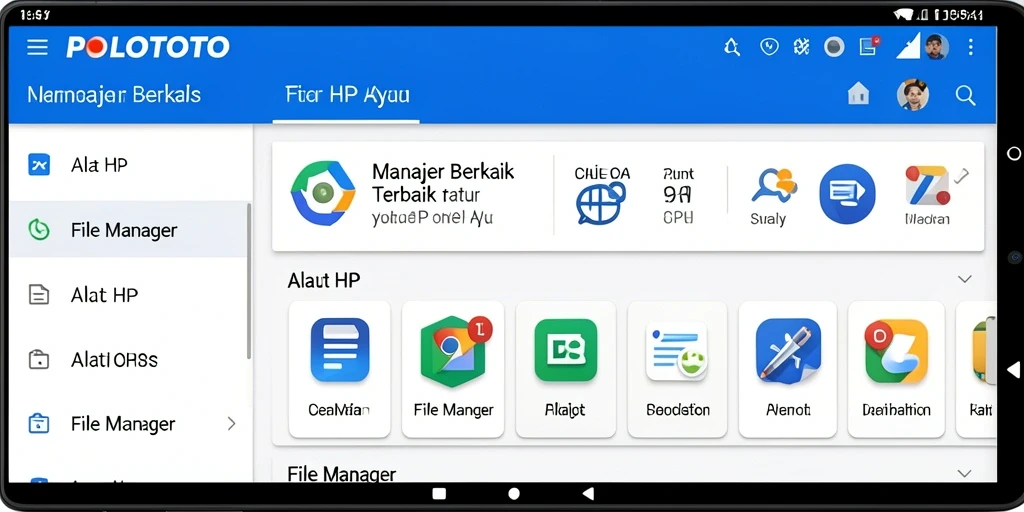 Antarmuka pengguna POLOTOTO yang bersih dan fungsional sebagai File Manager.