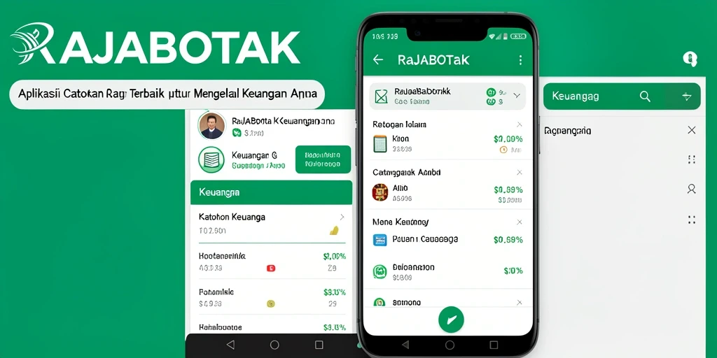 Tampilan antarmuka pengguna RAJABOTAK untuk pencatatan keuangan.