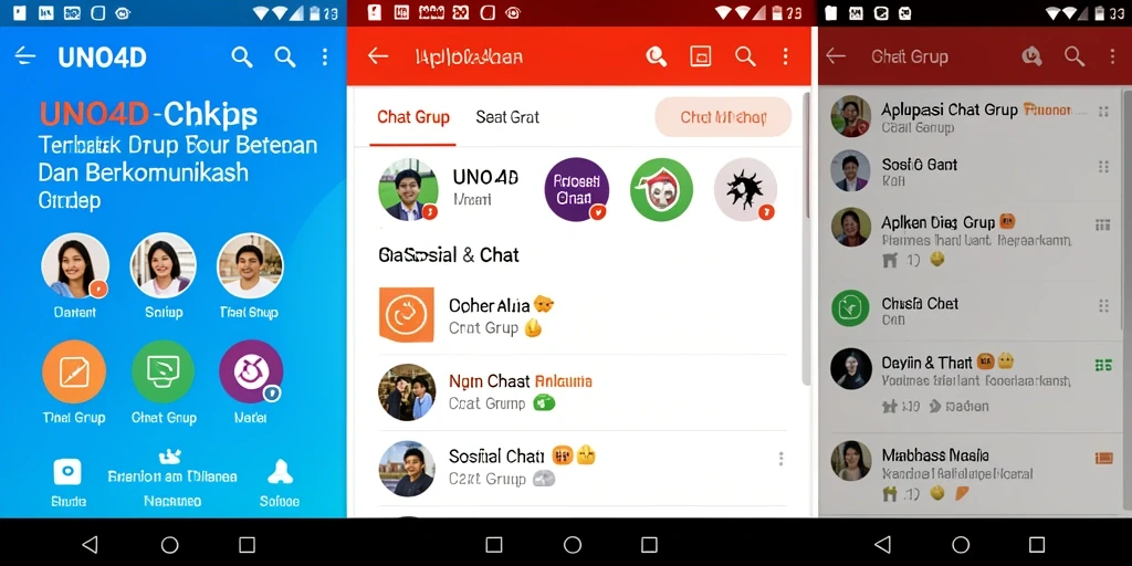 Tampilan antarmuka aplikasi Chat Grup UNO4D yang menarik dan mudah digunakan.