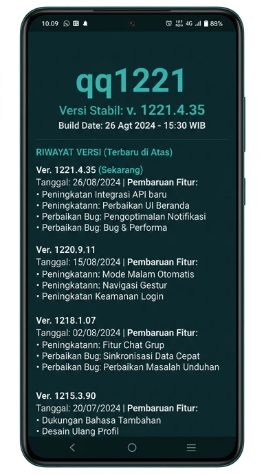 Riwayat Versi qq1221 untuk Pengguna Android